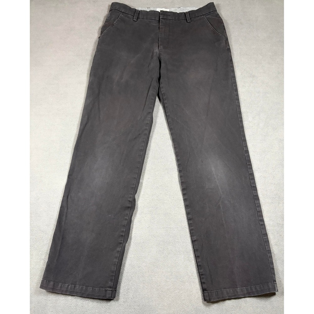 Dockers Straight Fit Pants Mens 34x30 Black Cotton Blend Chino Trousers